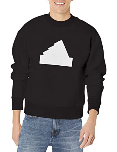 Image of adidas Men's Future Icon Badge of Sport Crewneck Sweatshirt, Black/White, XXL