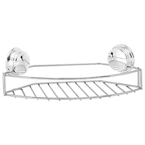 Image of URBNLIVING Modern Contemporary Bathroom Accessories Small Storage Combi Shower Basket Tray Caddy Holder Chrome Stainless Steel (Small Storage Basket)