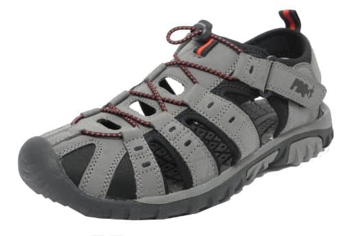 Image of Mens PDQ Sports Hiking Closed Toe Trail Sandals Grey/RED Size 4