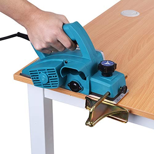 Image of 800W Electric Hand Planer, Wood Planer with Self-Locking Switch & Adjustable Cutter Depth, Handheld Planer Power Tool for DIY & Professional Woodworking, UK Plug 220V