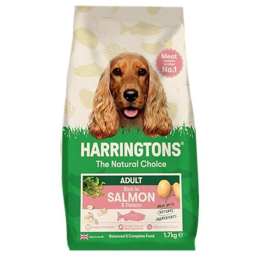 Image of Harringtons Complete Dry Adult Dog Food Salmon & Potato 1.7kg (Pack of 4) - Made with All Natural Ingredients (Packaging may vary)
