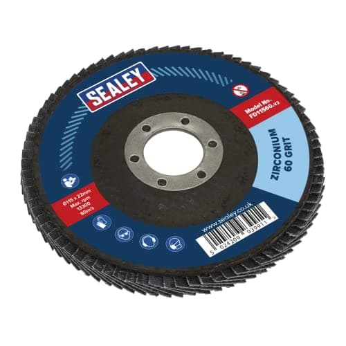Image of Sealey FD11560 Flap Disc Zirconium Ø115mm 22mm Bore 60Grit