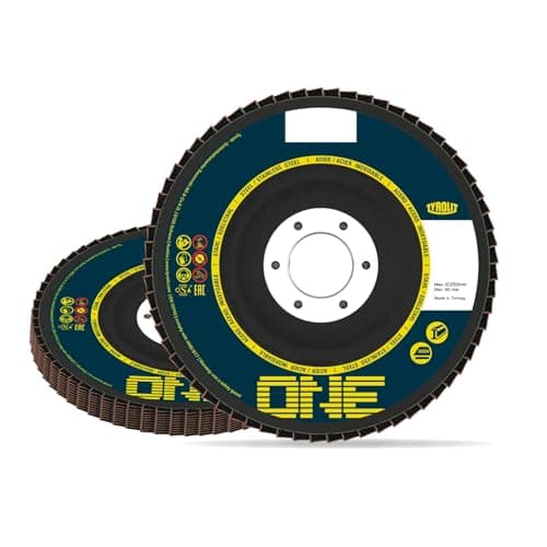 Image of TYROLIT ONE 2-in-1 Flap Discs - Durable 125mm Grinding Discs for Steel and Stainless Steel - 60 Grit Angle Grinder Discs - 125 x 22.23 mm, 10-Pack