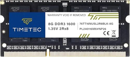 Image of Timetec 8GB DDR3 1600MHz (DDR3L-1600) PC3-12800(PC3L-12800S) Non-ECC Unbuffered 1.35V/1.5V CL11 2Rx8 204 Pin SODIMM Laptop Notebook PC Computer Memory RAM Module Upgrade