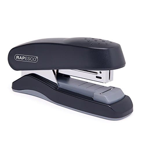 Image of Rapesco 1064 Flat Clinch Heavy Duty Half Strip Stapler, 25 Sheet Capacity, Black