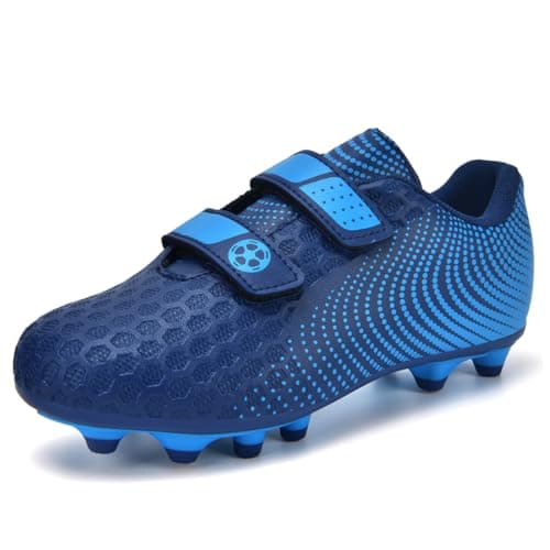 Image of Boys Football Shoes Size 12 Kids Football Shoes Children Astro Turf Soccer Training Shoes Unisex Girls Toddler Sneakers Non-Slip Blue
