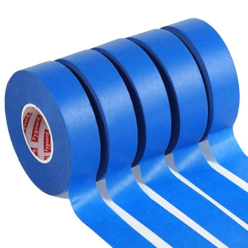 Image of Fyguard 5 Rolls Blue Painters Tape, 24mm x 50m Masking Tape for Painting Painters Tape DIY Crafts Tape Blue Tape Heat-Resistant UV-Resistant for Painting Work, Renovations, Edge Treatment