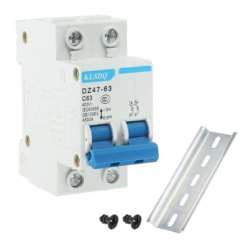 Image of sourcing map Miniature Circuit Breaker Low Voltage AC 63A 400V 2 Pole DIN Rail Installation DZ47-63 C63