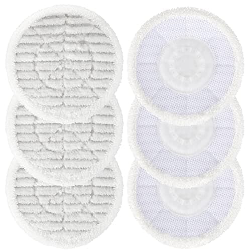 Image of Replacement Steam Mop Pads for Shark S6002UK S7201UK Steam Mop, Reusable Steam & Scrub All-in-One Cleaning Pads, Scrubbing and Sanitizing Rotating Power Pads for All sealed hard floors (6PCS)