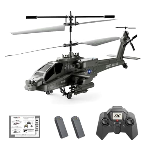 Image of NULA XK1 Remote Control Helicopter for Adults, 2.4G Apache RC Helicopter Mini Military Aircraft Fighter with LED Lights Altitude Hold for Beginners (2 Battery)