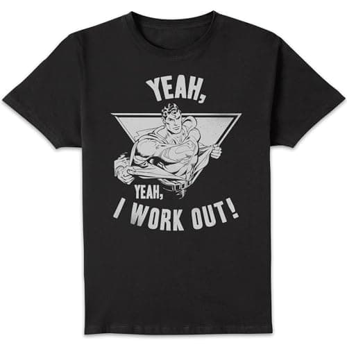 Image of DC Comics Superman I Work Out T-Shirt - Black XXL