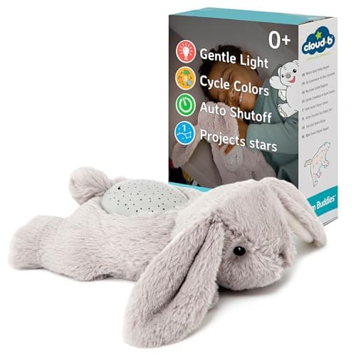 Image of Cloud b Dream Buddies Benny the Bunny - The Soothing Mini Baby Night light Kids Love | Star Projector Sleep Aid with Gentle Lights and Auto Shut Off | Newborn Essentials Baby Toys