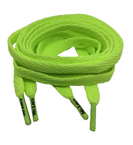 Image of Mr Lacy Junior Laces - Flatties - Neon Lime Yellow