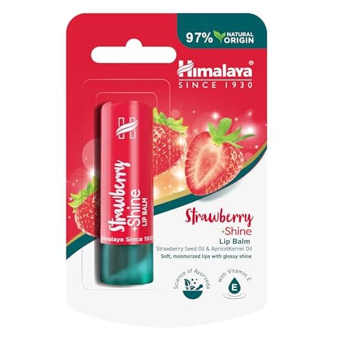 Image of Himalaya Strawberry Shine Lip Balm with Strawberry Seed Oil- 4.5g