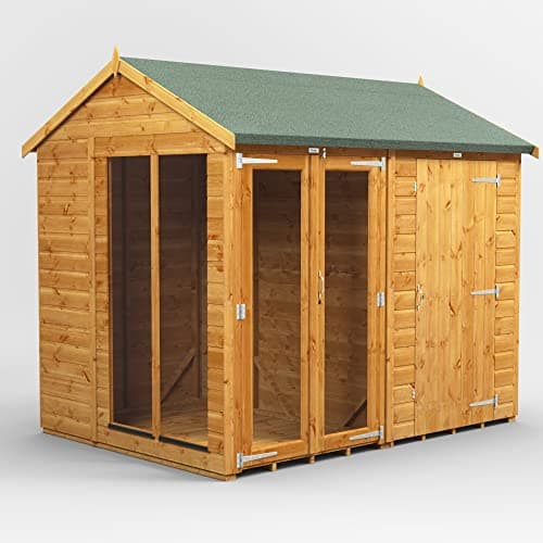 Image of Powersheds High Grade Premium Apex Summer House Combined with 4 ft Storage Wooden Shed with Security Features, Door & Window Flexibility, made from Extra Thick Timber