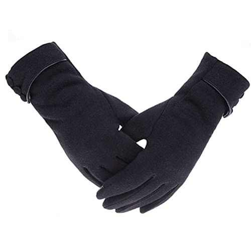 Image of Outrip Womens Lady Winter Warm Gloves Touch Screen Phone Windproof Lined Thick Gloves (Black)(Size: M)