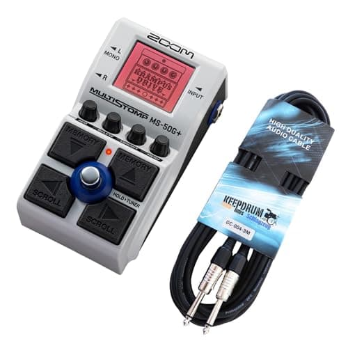 Image of Zoom MS-50G+ MultiStomp Pedal Guitar Effects Device + Keepdrum Guitar Cable