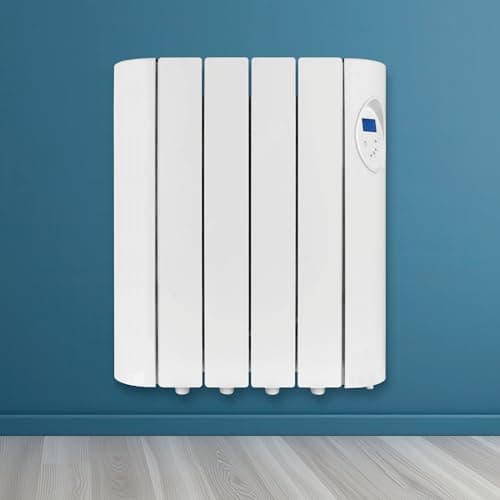 Image of Futura 600W White Oil Filled Radiator Heaters for Home, 24/7 Day Timer Electric Heater Lot 20 & Advanced Thermostat Control, Wall Mounted Low Energy Electric Radiator with Child Lock