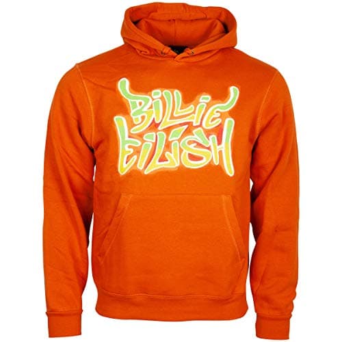 Image of Billie Eilish: Airbrush Flames Blohsh Orange (Back Print) (Felpa Con Cappuccio U