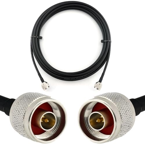 Image of RANGEFUL 5m N Male to N Male Coaxial Cable — HF-240 (LMR 240 equivalent) 50ohm Low Loss N type Extension Lead — for WiFi Aerial 4G 5G Router Mobile Wireless GPS LTE Antenna