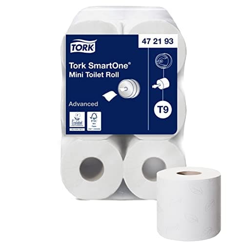 Image of Tork SmartOne Mini Toilet Roll White T9, Advanced, 2-Ply, 12 x 620 Sheets, 472193