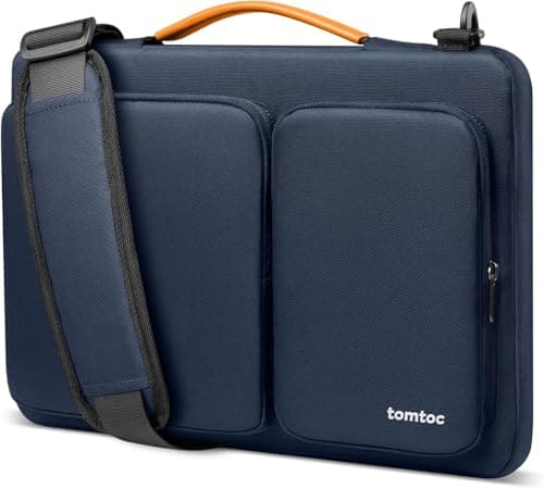 Image of tomtoc Laptop Shoulder Bag for 13'' MacBook Air 2026-2018 M5/A3449 M4/A3240 M3 M2 M1, 13'' MacBook Pro, Surface Pro, Water-resistant Briefcase CornerArmor Protective Case Sleeve for Business & Travel
