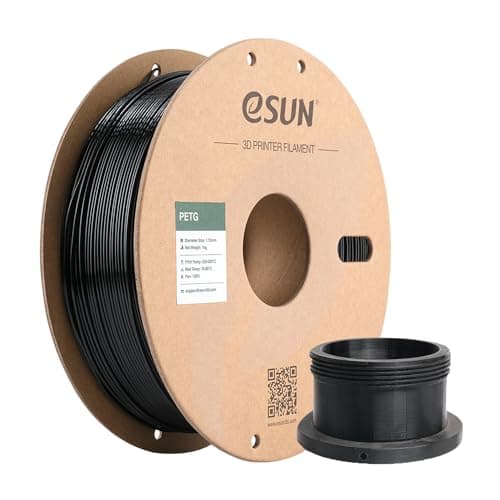 Image of eSUN PETG Filament 1.75mm, 3D Printer Filament PETG, Dimensional Accuracy +/- 0.05mm, 1KG Spool (2.2 LBS) 3D Printing Filament for 3D Printers, Solid Black