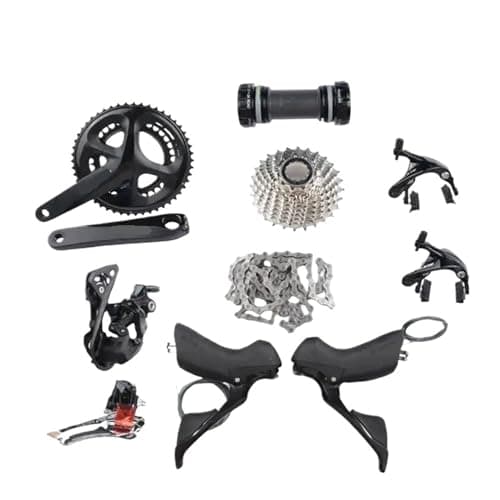 Image of YNKJFOD Compatible For Shimano 105 R7100 2x11-Speed Groupset 170mm Crankset With Braze-On FD And 30T Cassette Rim Brake Road Bike Kit