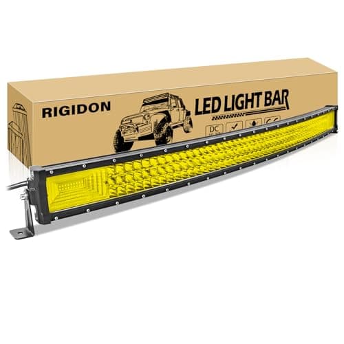 Image of RIGIDON 42 Inch 540W Curved Amber LED Light Bar, Triple Row Flood Spot Combo 54000LM Light Bar Waterproof Driving Boat Offroad LED Work Light for ATV UTV Truck Roof Bumper
