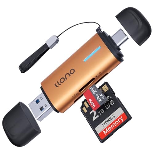 Image of llano SD Card Reader USB C,Dual Slots USB 3.0 Type C to Micro SD Card Adapter 2 in 1,Memory Card Reader for MicroSD,SDHC,Compatible with Laptop,PC,iPhone,MacBook Pro/Air, iPad,Android (Orange)