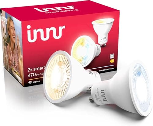Image of Innr Zigbee GU10 Smart Bulb, Works with Hue* and Alexa (Bridge Required), Warm White to Cool White, GU10 LED Spot, Dimmable, 470 Lumen, 2-Pack