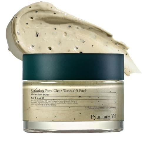 Image of [PKY] Pyunkang Yul Calming Pore Clear Wash Off Mask - Mild & Soothing Skin Cleansing with Mugwort, AHA for Dead Skin Cells Care, Zero-Irritation, Korean Skincare (3.52 Fl. Oz, 100g)
