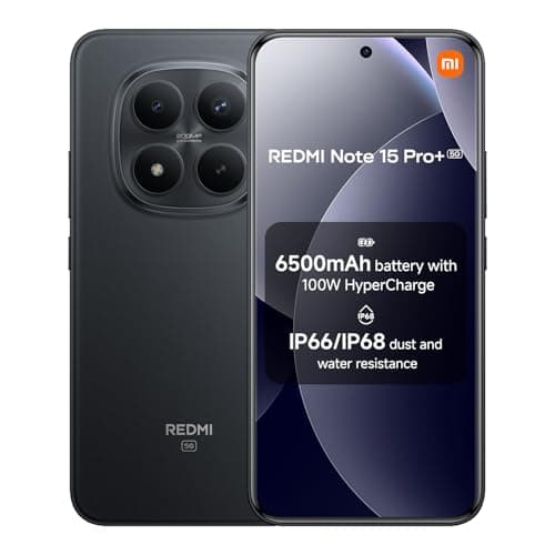 Image of XIAOMI Redmi Note 15 Pro+ 5G, Smartphone 12+512 GB, Massive 6500mAh Battery, IP66/IP68, New 200MP Camera, 6.83" AMOLED Display, Black, Warranty 2 years, Charger Not Included