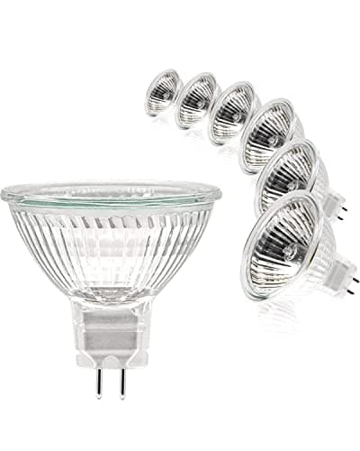 Image of Simusi MR16 Halogen Light Bulbs, Gu5.3 12V 20W Spotlight Bulb Dimmable for Ceiling Light, 2 Pin Halogen Spotlight Bulbs 2700K Warm White (6 Pack)