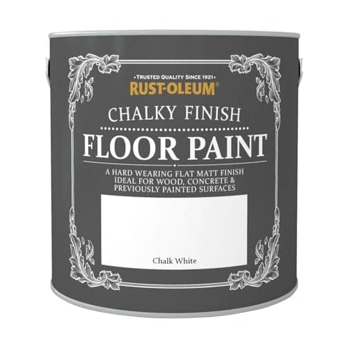 Image of Rust-Oleum White Scratch-Proof Floor Paint in Matt Finish - Chalk White 2.5L