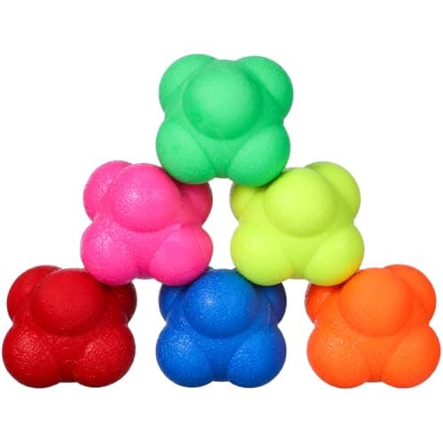 Image of VORCOOL 6 Pcs Reaction Bounce Ball Agility Reaction Reflex Ball for Improving Agility Reflexes and Hand-eye Coordination Skills