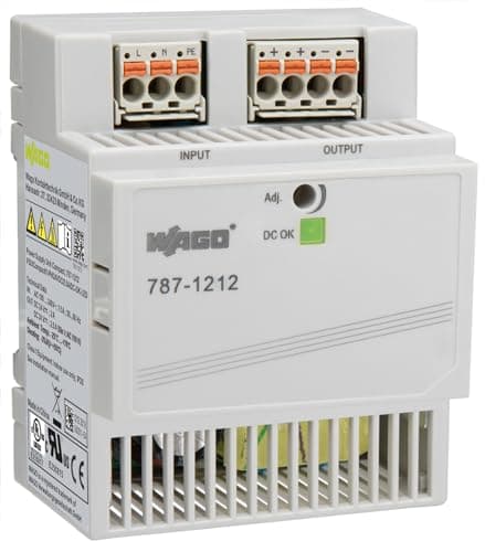 Image of WAGO Compact Power Supply 787-1212, 1-Phase, Clocked Power Supply, DIN-rail Power Supply (DIN-rail), 24 VDC, 2.5 A, DC OK LED