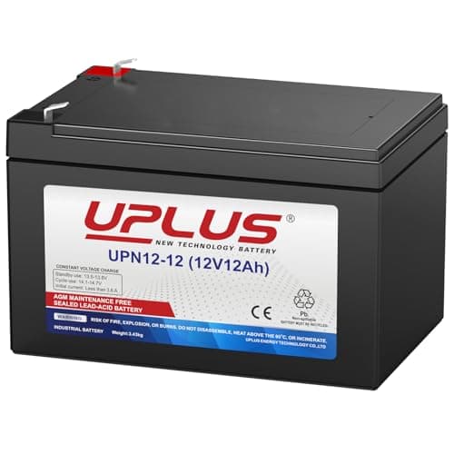 Image of UPLUS UPN12-12 12V 12Ah Battery Rechargeable Agm Compatible with T2(F2) Terminal, SLA Replacement Batteries for Golf Trolley, Mobility, UPS System, Electric Scooter, Home Alarm System