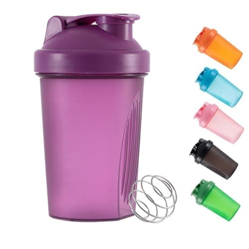 Image of DDSHUN Shaker Bottle For Protein Powder Mixed Plastic Workout Water Bottle 400 ml with Mixball Non-Leak Cap Shaker Cups for Fitness Sports Gym Supplement Drinks Bottles (Purple)