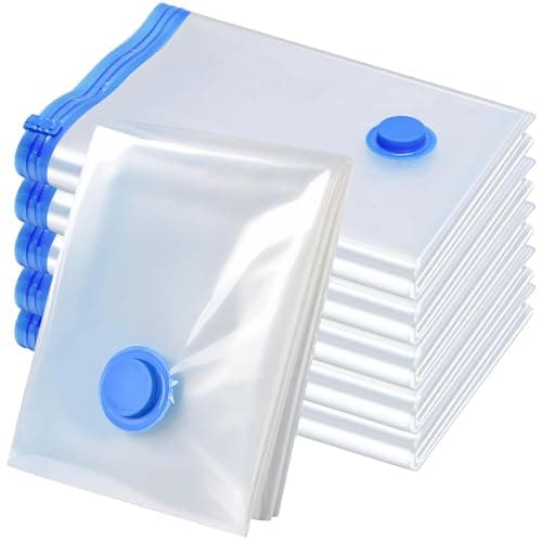Image of Ezkamfort 6 Pack 100 X 130cm Vacuum Storage Bags, Vacuum Storage Bags Jumbo, Strong Space Saver Compression Bags XXL Vacuum Pack Bags for Duvets, Quilts, Comforters, Bedding, Pillows- Save 80% Space