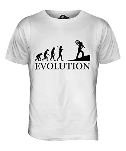 Image of Candymix - Cyclocross Evolution of Man - Mens T Shirt Top T-Shirt, Size Small, Colour White