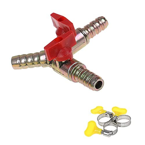 Image of Y Shape Ball Valve 3 Way Shut Off Ball Valve 3/8"-10 mm Y 3-Way Shut Off Ball Valve Fitting Hardware Accessories Including 3 x Valve Clamp