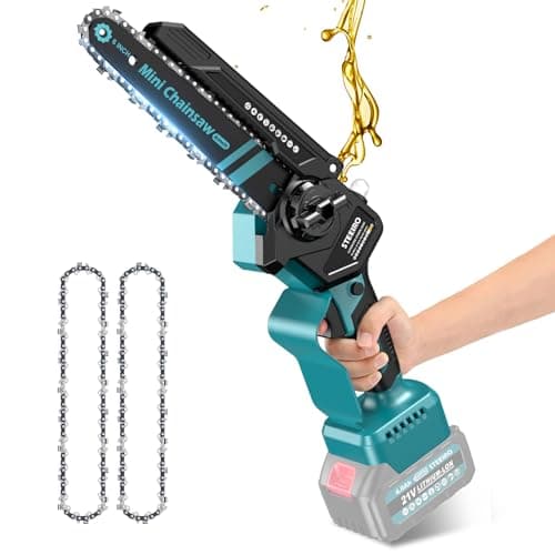 Image of Brushless Mini Chainsaw 6 inch,Cordless Electric Chainsaw, Battery Chain Saw fit for Makita BL 18V,Handheld Chain Saw fit for Gardening Wood Cutting,Trimming (Without Battery and Charger)