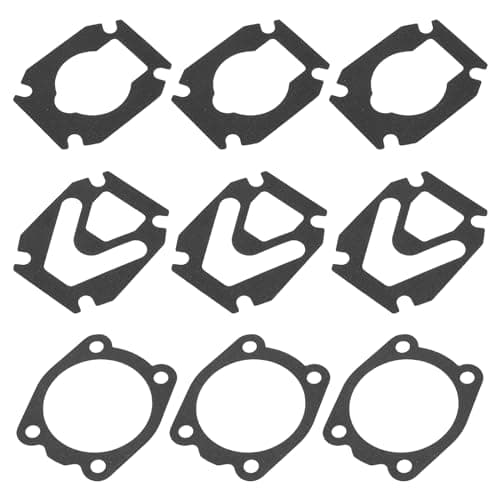 Image of PATIKIL Pad Air Compressor Valve Plate Replacement Kit, 3 in 1 Air Compressor Cylinder Head Base Valve Plate Paper Sealing Gasket, Black (3 Set)