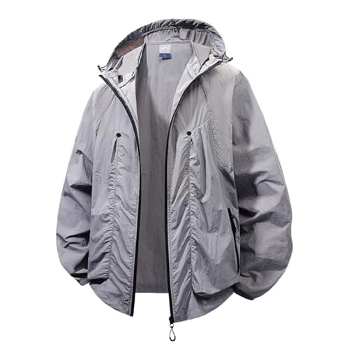Image of Generisch UV Protection Summer Jacket Women Men Lightweight Thin Hooded Jacket Unisex Breathable Leisure Jacket for Everyday Travel Outdoor, gray, M