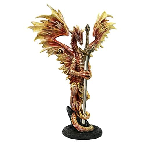 Image of Pacific Giftware Ruth Thompson Official Dragonblade Collectible Series Flame Blade Dragon Letter Opener 8 Inch Tall