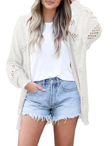 Image of Women's Cardigans Solid Long Sleeve Summer Top Knit Outwear Bohemian Hippie Clothes Ladies Cardigans UK Beige, 22-24