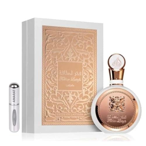 Image of Fakhar Women's Perfume, 100 ml, Arabic Perfume for Women, Long Lasting Eau de Parfum, Imported from Dubai, Floral and Sweet Perfume for Women, Includes Refillable Atomiser, 5 ml (Rose)