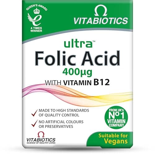 Image of Vitabiotics Ultra Folic Acid Tablets 400 mcg Vitamin B12 - 60 Tablets