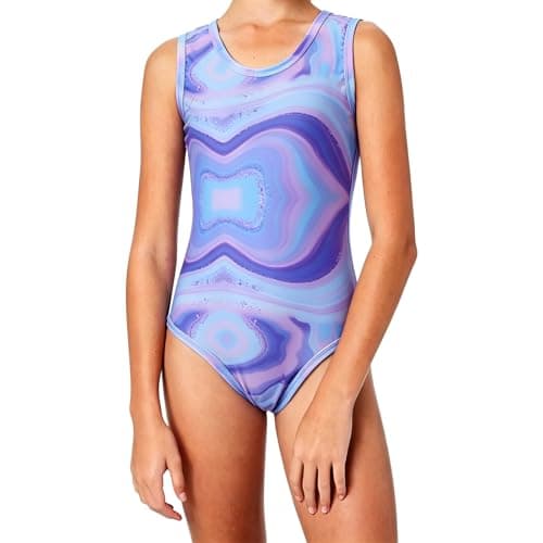 Image of Lancry One Piece Black Girls Swimming Costume Girls Swimsuit Quick Dry Stretchy Swimwear for Kids Bathing Suit 4-14 Years (UK, Age, 8 Years, 9 Years, Regular, Purple)